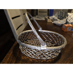 Vintage French Heavy Wire Basket Alluminum 11x8x3