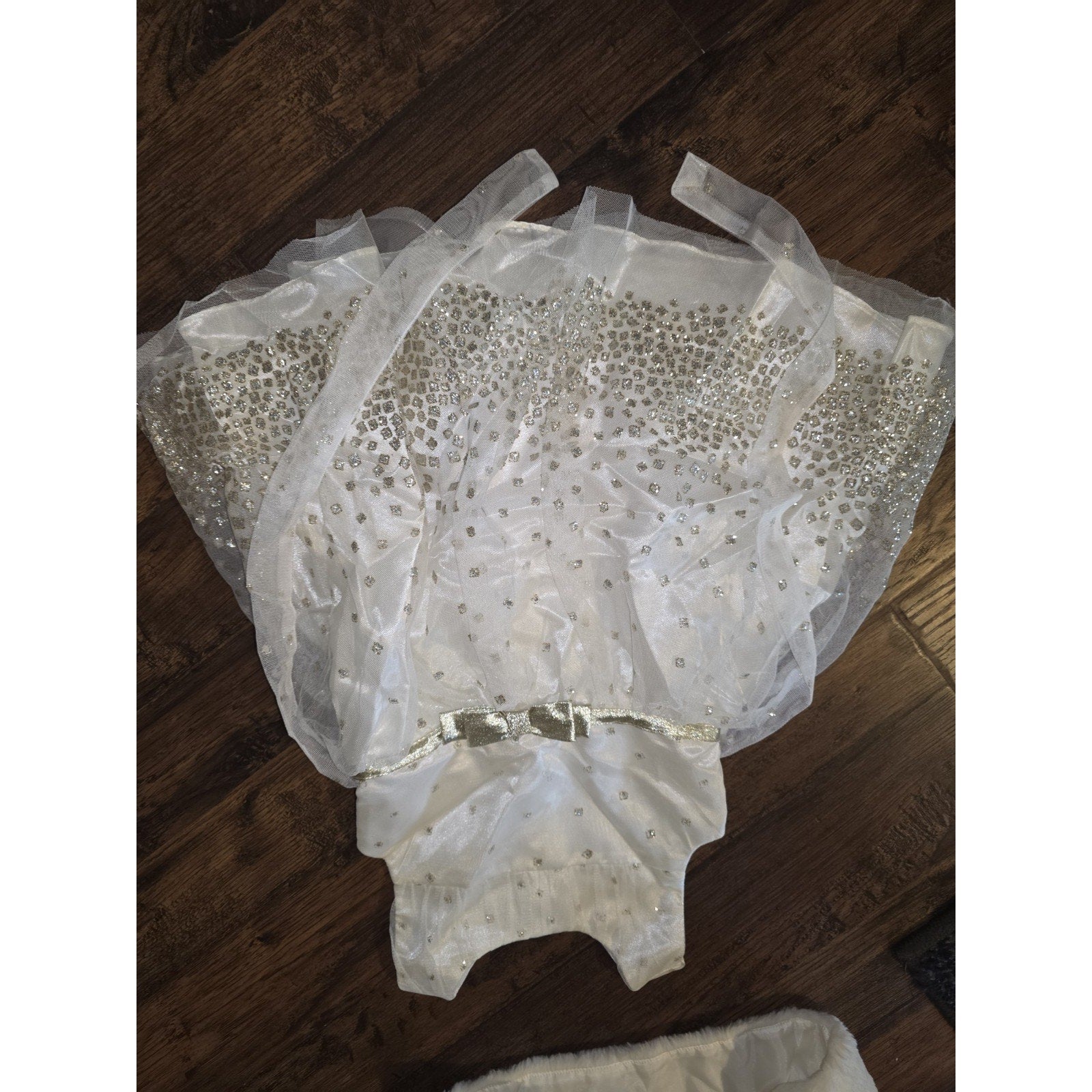 JONA MICHELLE Sleeveless Girl's Party Dress Size 4T White & Gold W/Shrug