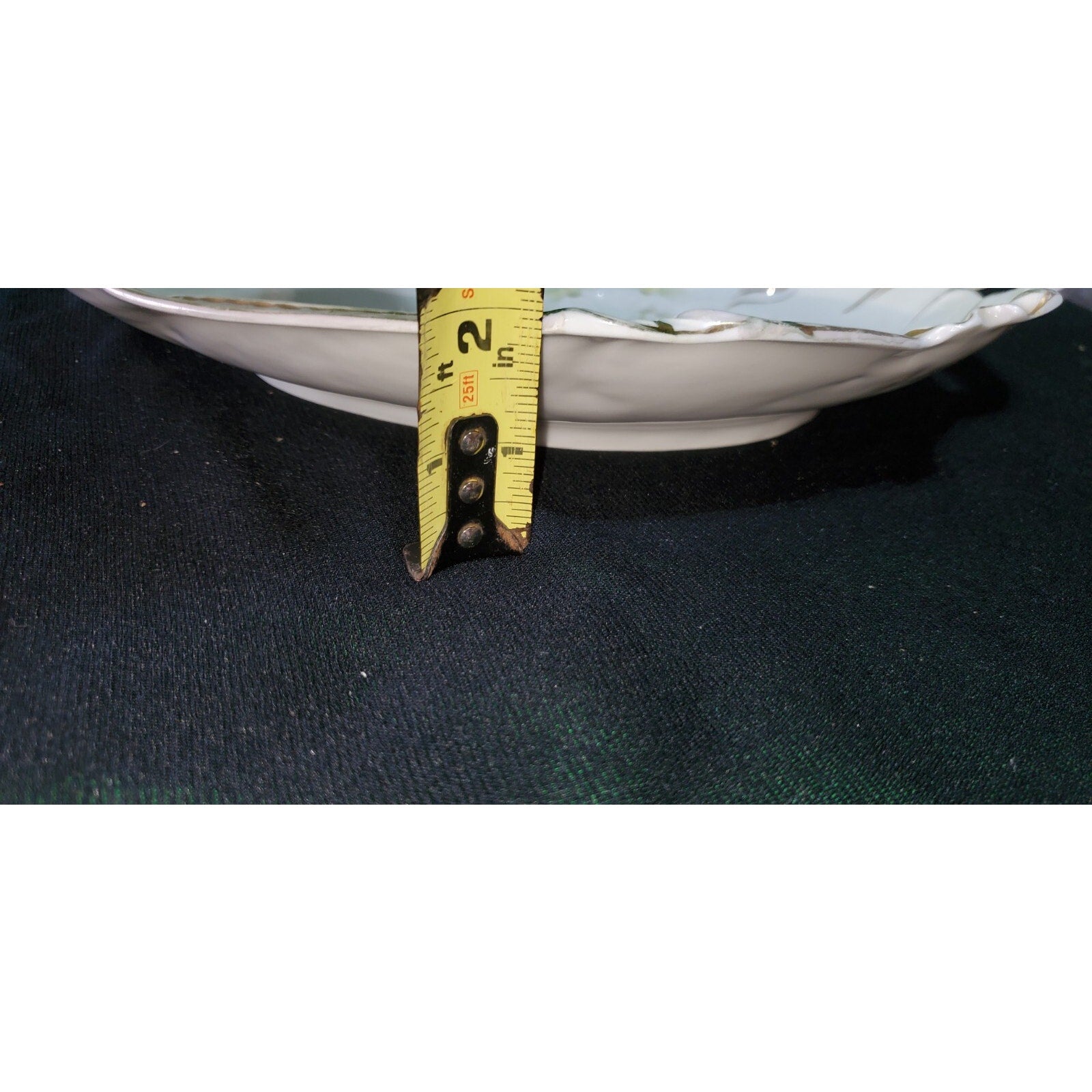 Old Bavaria Prussia Mold Double Handled Plate Tray Hand Painted Flower