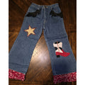 Western /Farm Styje Premium Patch Girls Western Jeans - Size 2T - Hand Stetched