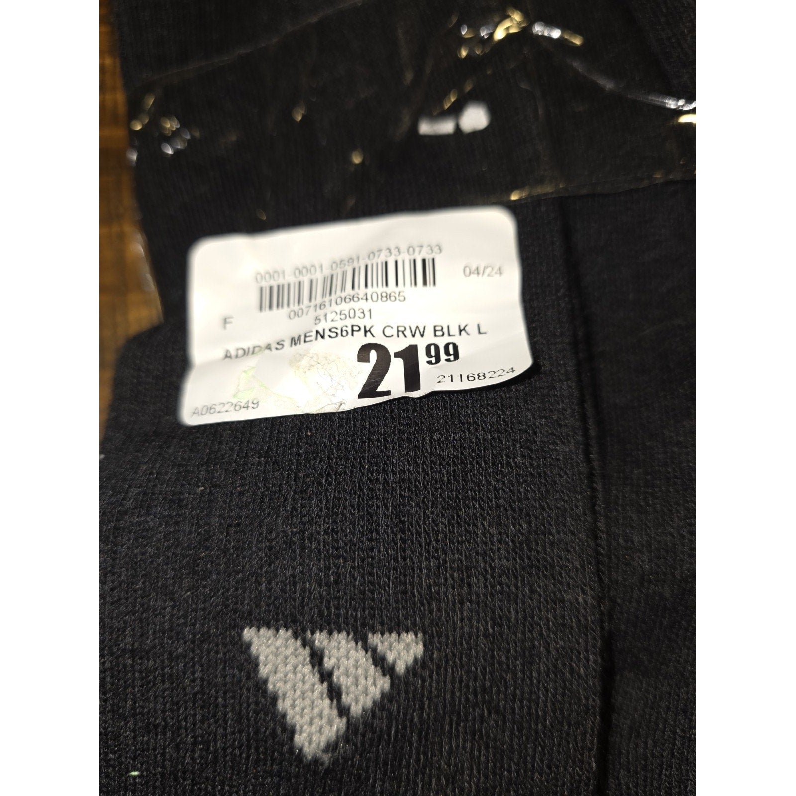 Adidas Men's Crew Cushioned - 5 Pack - Black (Large) 5125031