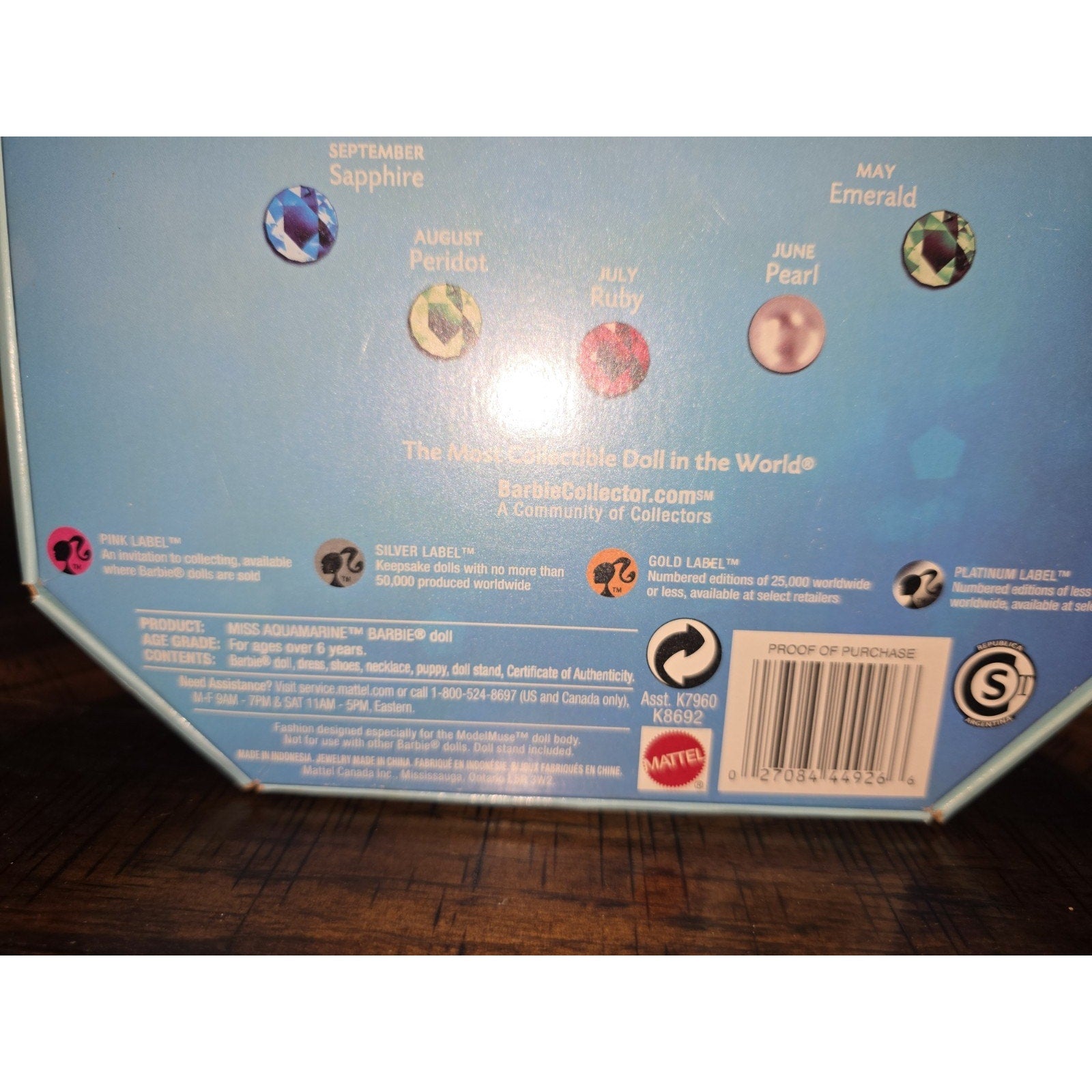 Miss Aquamarine Barbie - Birthstone Beauties - March - Brand new, unopened