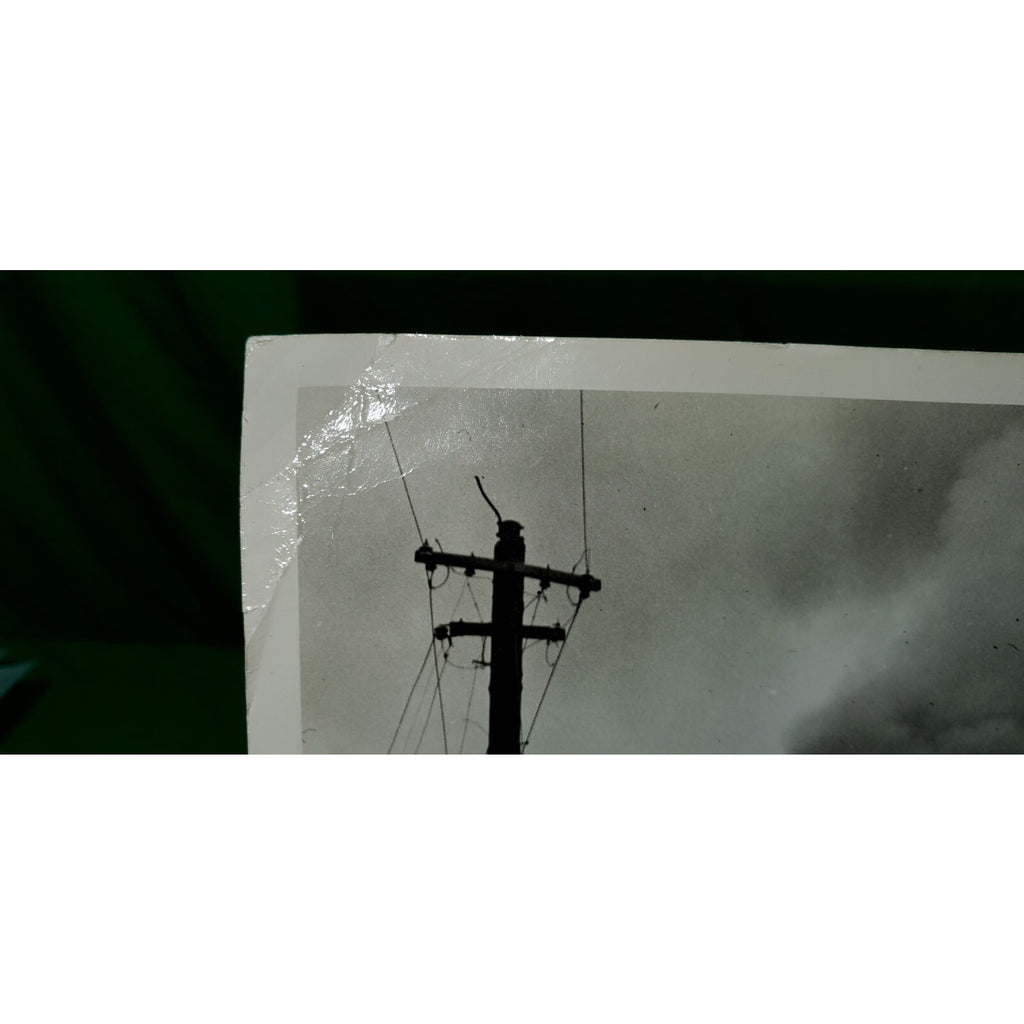 Vintage Rare 1950"s Photo Korean War intelligence Officer W/ Burning Train ORIG