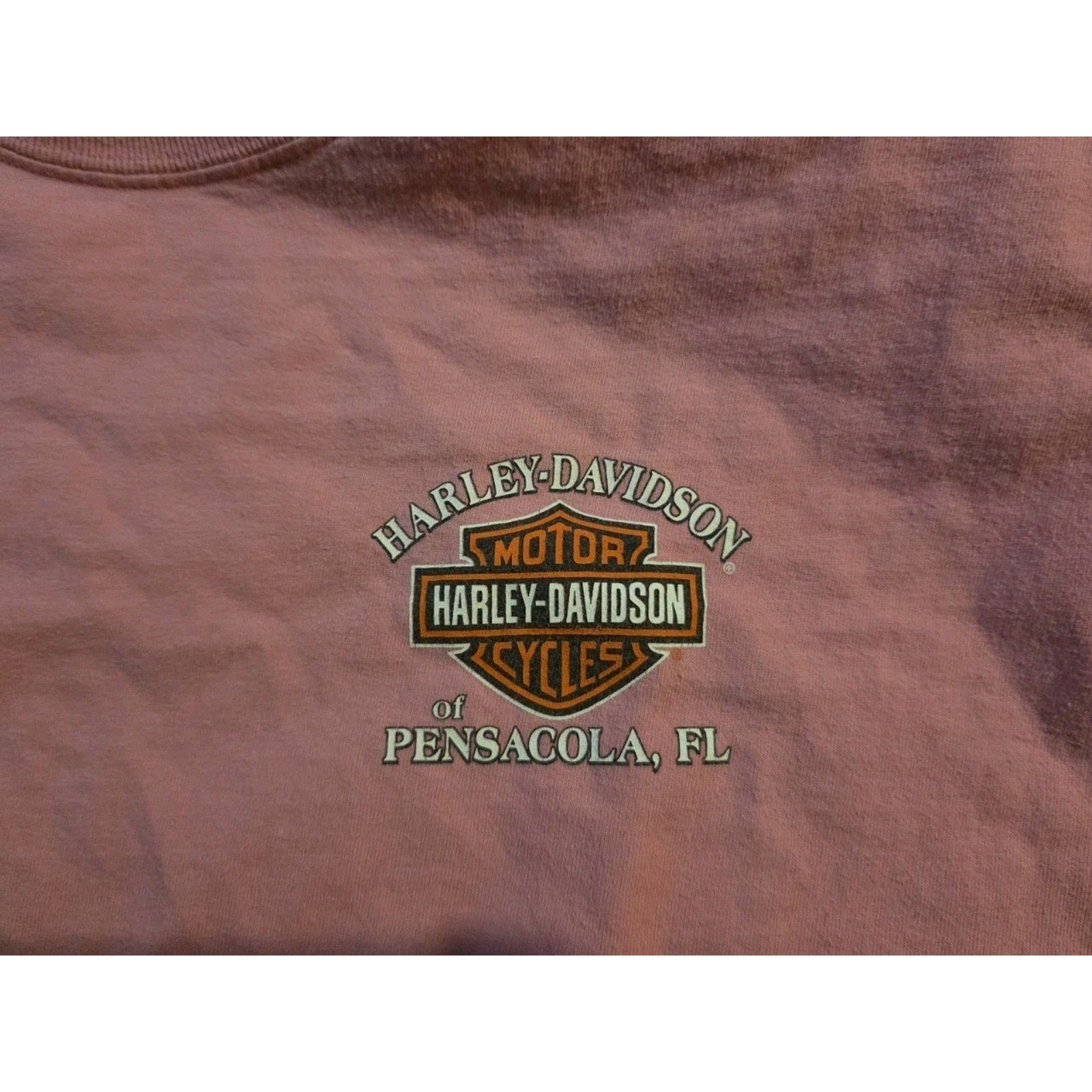 Vtg Harley Davidson Pink T Shirt Pensicola FL Womens Size XL 46-48