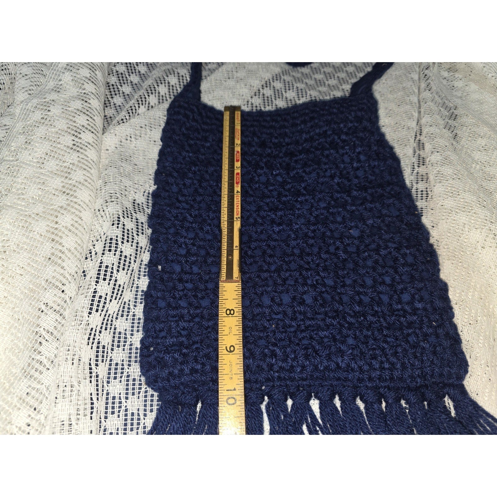 The SAK Original Crocheted Crossbody Navy Blue 9X10