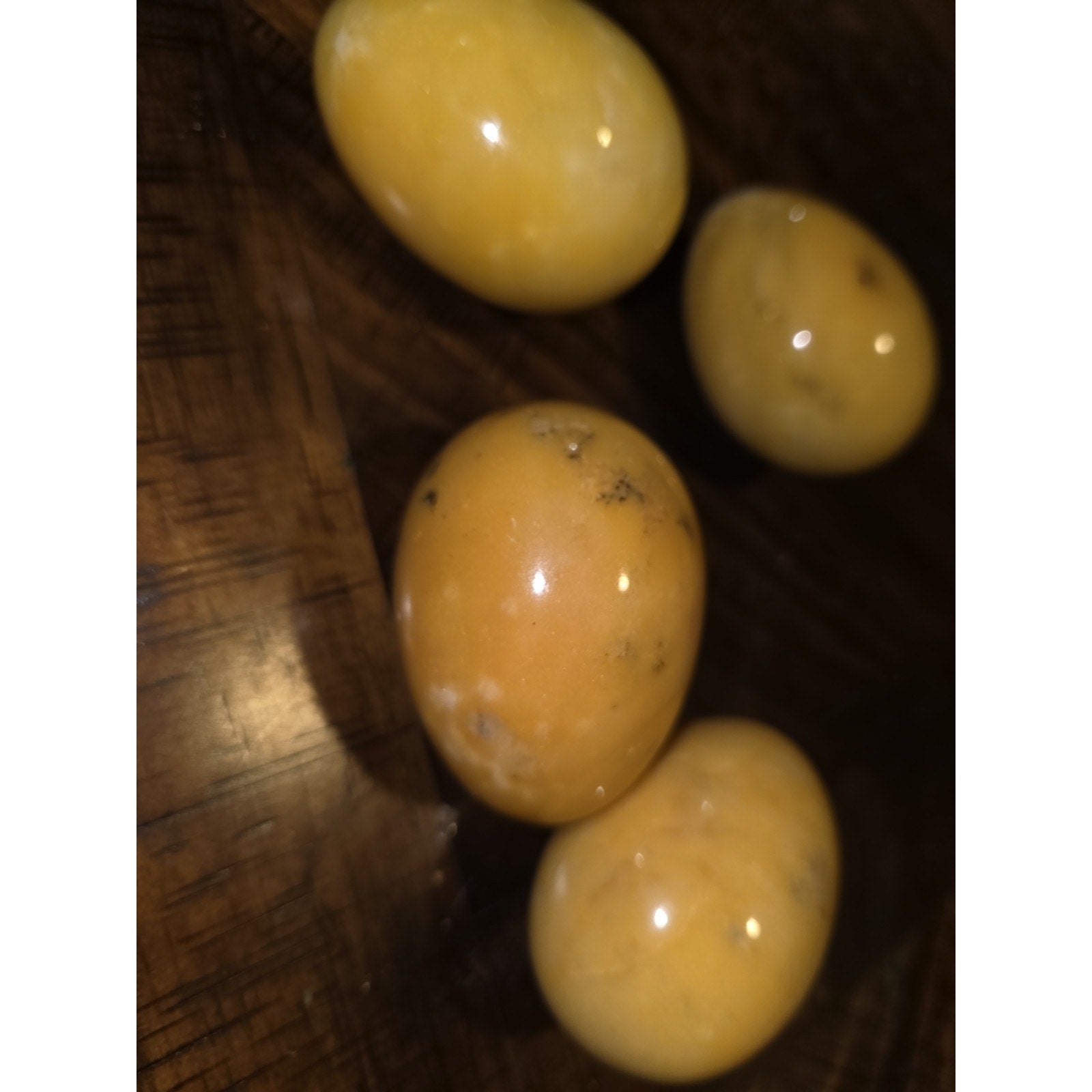 Lot of 4 Multicolor VINTAGE Alabaster / Marble Eggs, Gorgeous from Estate Sale!