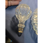 Vintage Ribbed Glass Wine/Liqueur Decanter With Stopper And Silverplate Collar