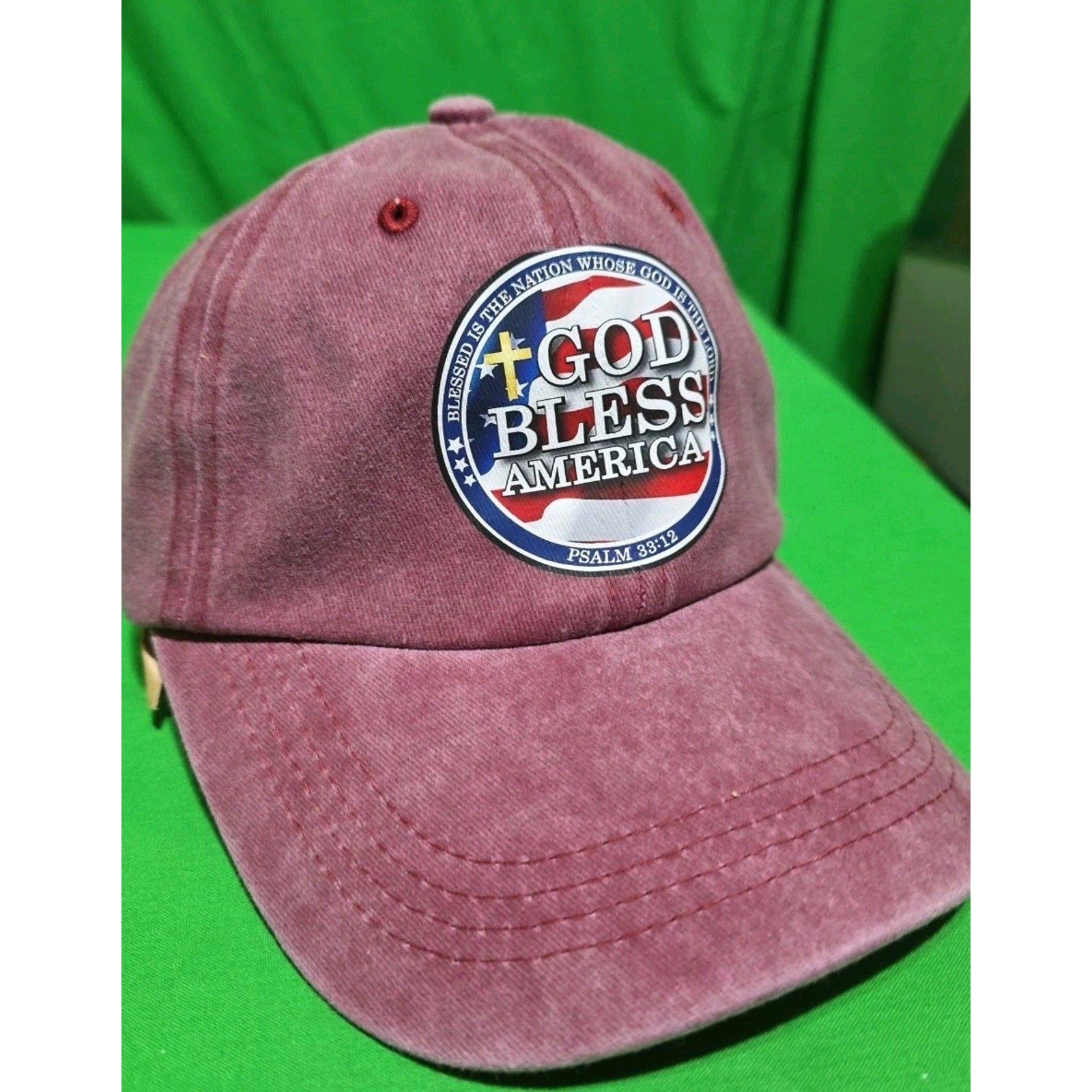God Bless America Hat Adult Unisex Distressed Patriotic Adjustable Ball Cap