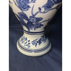 Chinese Blue White Vase Dechang Chinoiserie Porcelain Butterflies Birds 14"