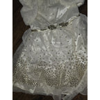 JONA MICHELLE Sleeveless Girl's Party Dress Size 4T White & Gold W/Shrug