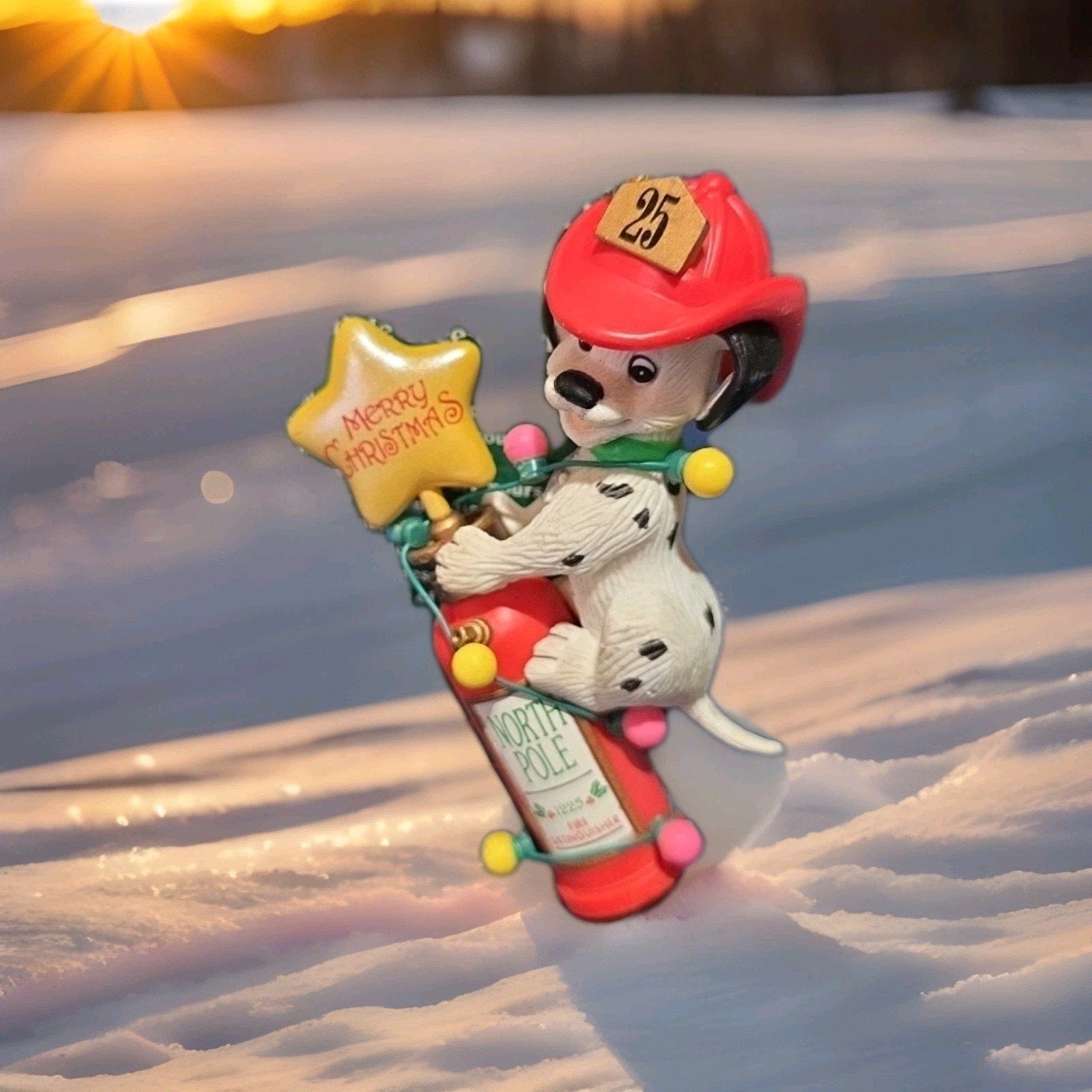 Matrix Christmas Ornament "Dalmatian on the North Pole"