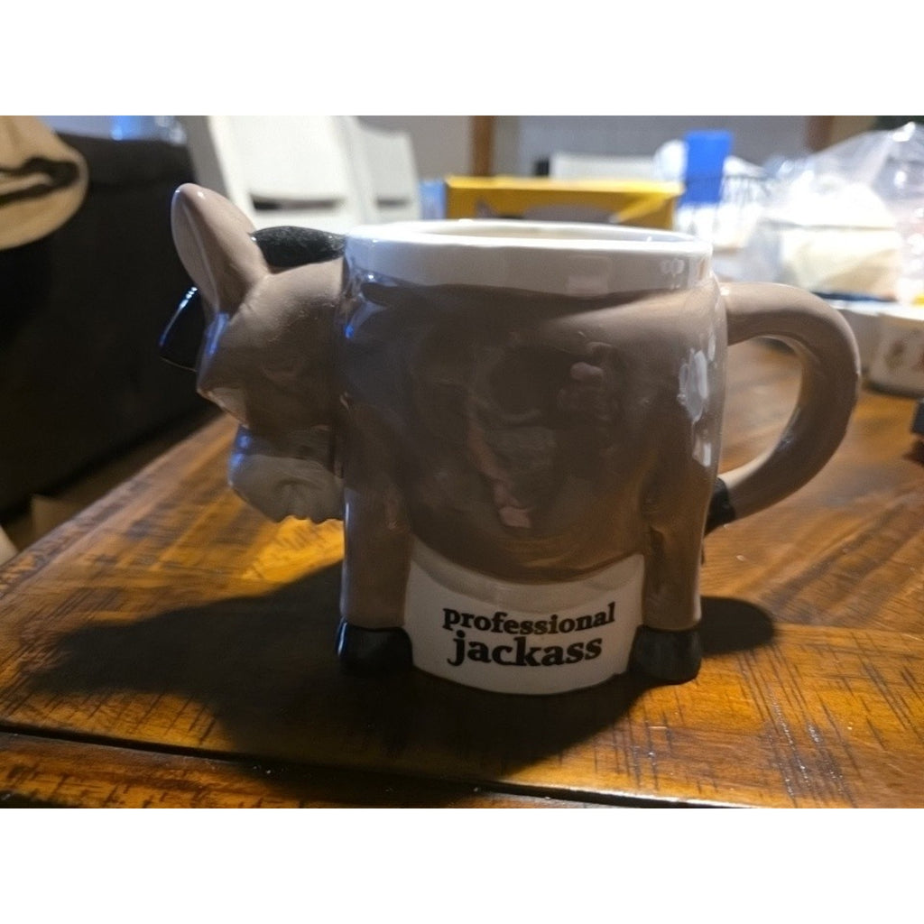 Big Mouth Coffee Mug Proffessional Jack Donkey Novelty Gag Gift