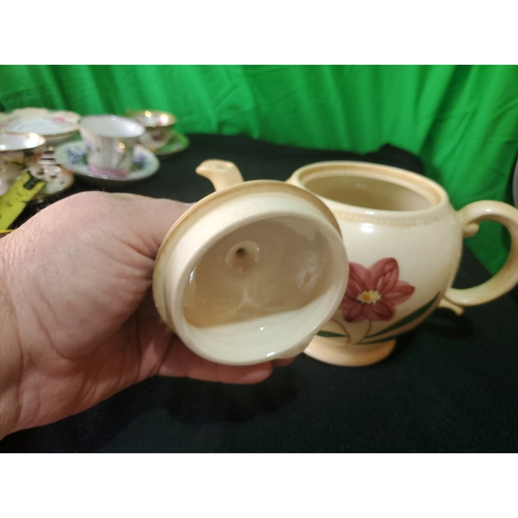 Vintage SHAWNEE POTTERY Hand Painted Ceramic Teapot Floral Motif USA