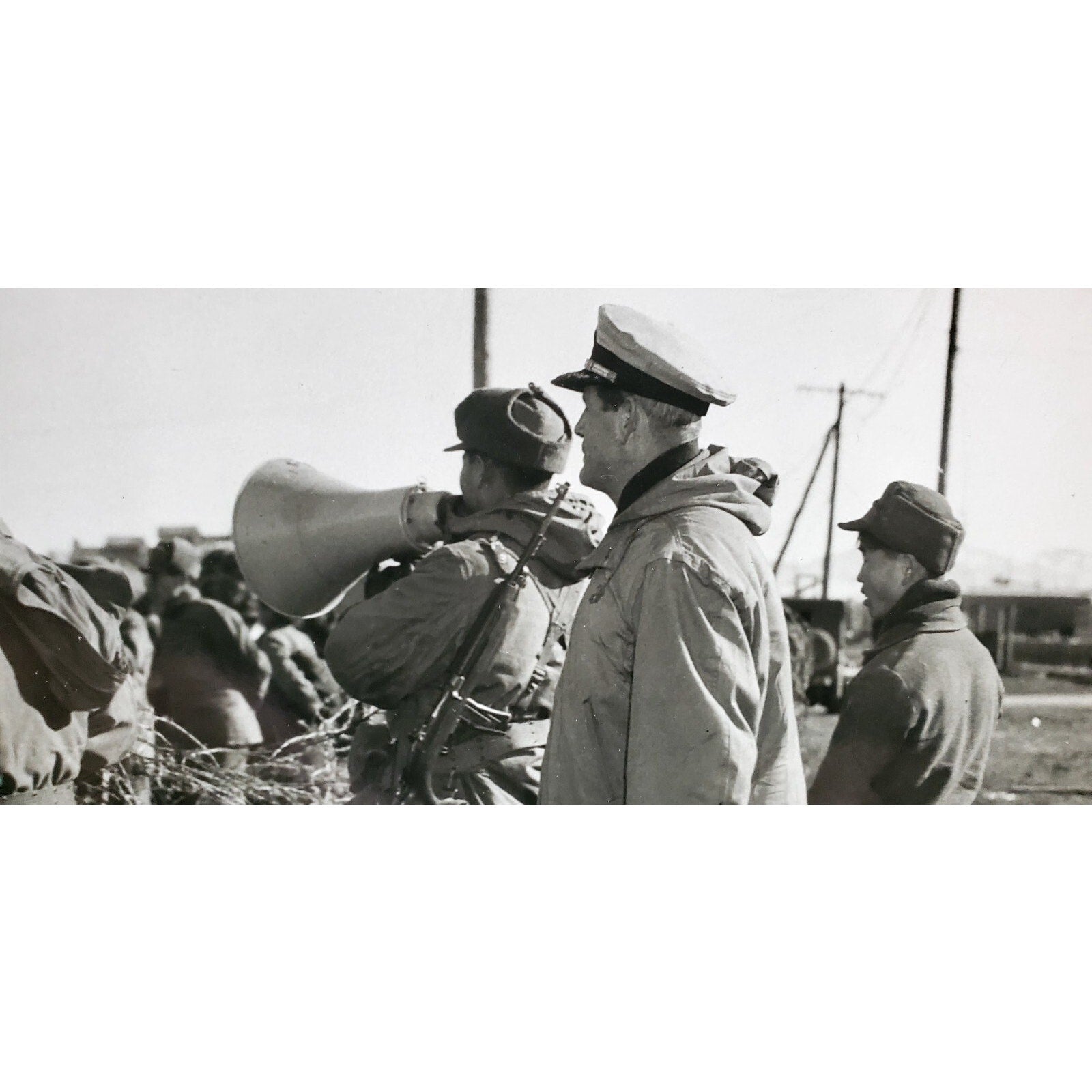 Original Vintage Rare 1950"s Photo Korean War POW Camp MP'S