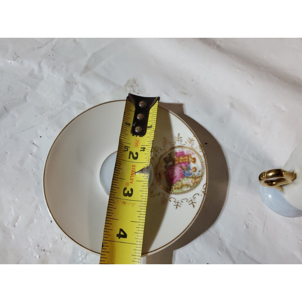Vintage Japanese Miniature ,Victorian scene,coffee cup and saucer