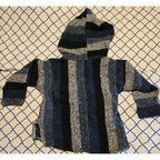 Hoodie Poncho Shirt Pull-over Child Sz 4vfrom Mexico Blue & White