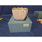 Lenox Eternal Heart Collection Hearts & Flowers Five Sided Bowl Gold Trim 6"