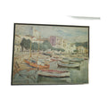 Amadeu Casals 1930"s Painting The Beach Lithoograph Matted