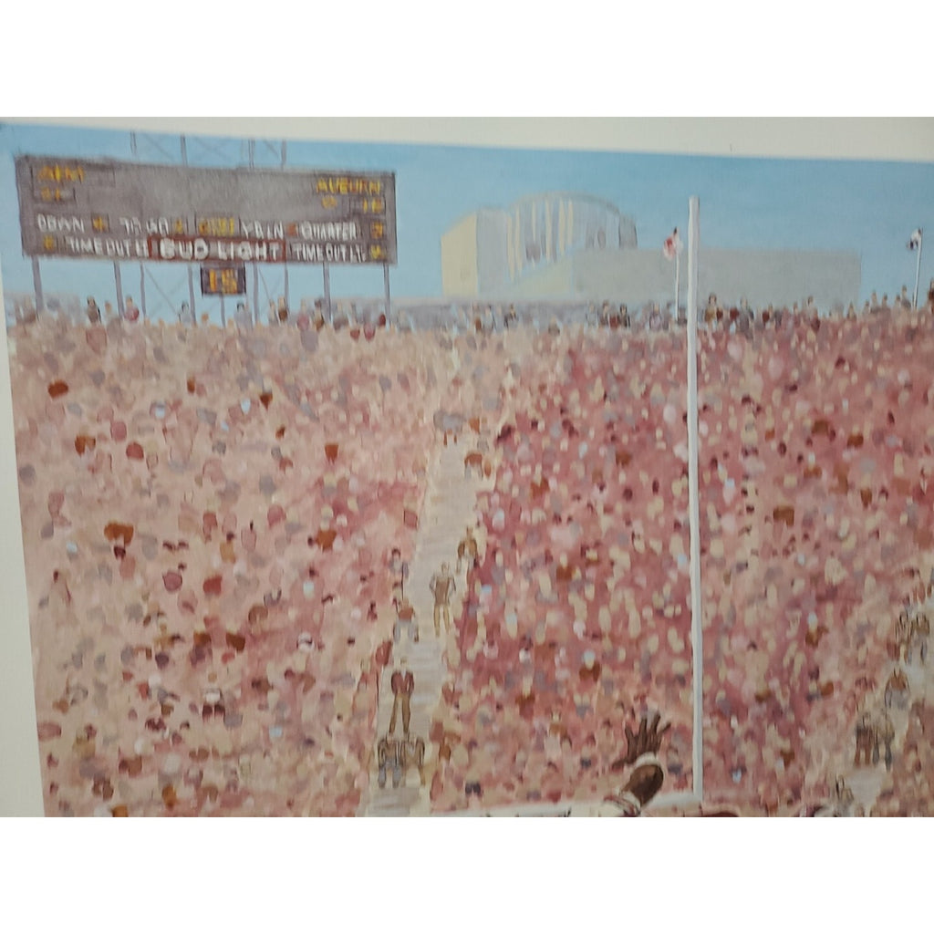 1986 Cotton Bowl Signed Litho 27 x 21 1/4 Original Football Man Cave Texas A&M