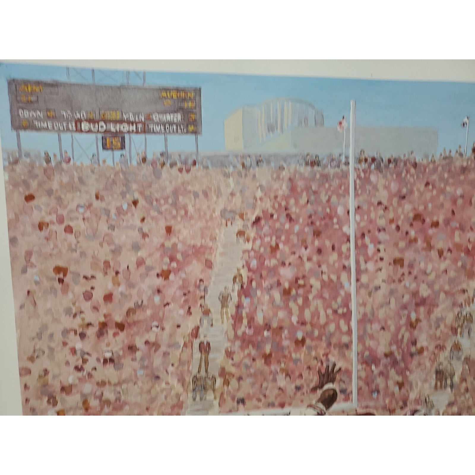 1986 Cotton Bowl Signed Litho 27 x 21 1/4 Original Football Man Cave Texas A&M