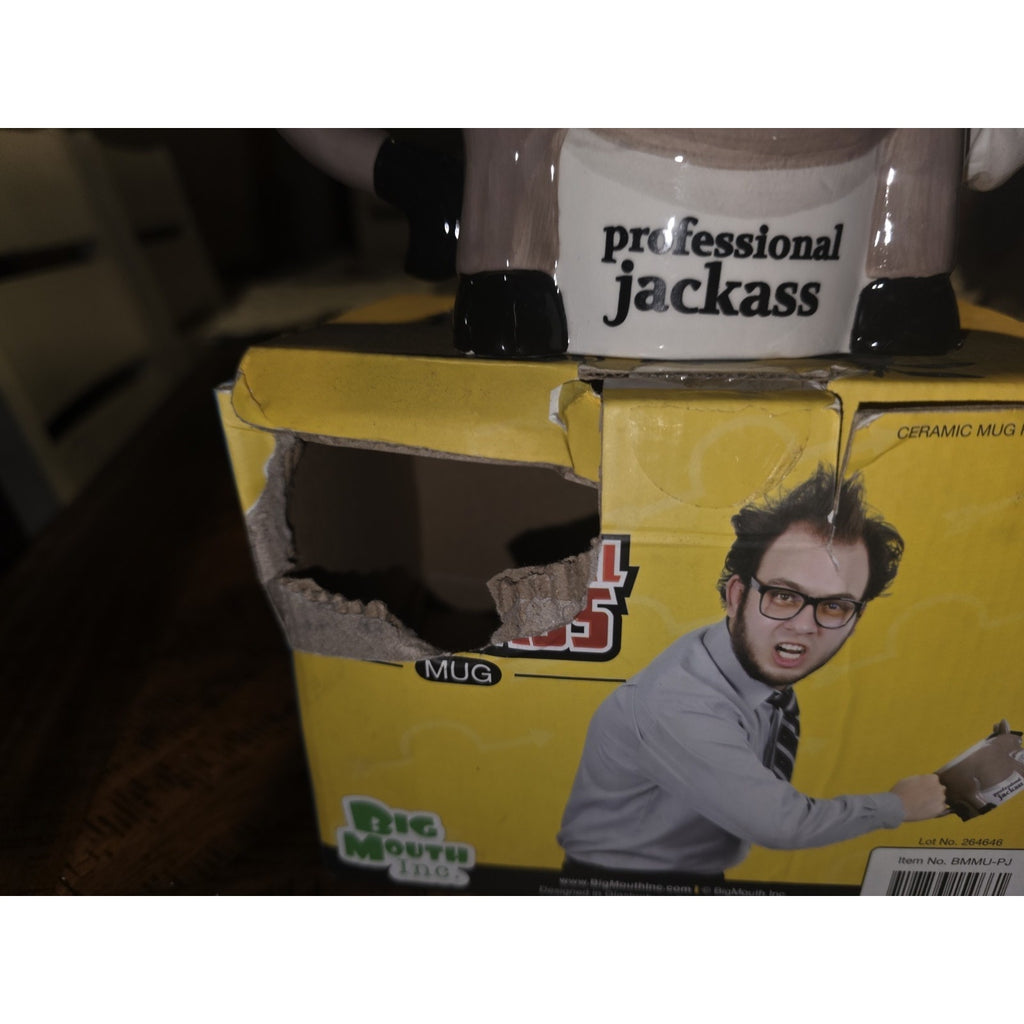 Big Mouth Coffee Mug Proffessional Jack Donkey Novelty Gag Gift