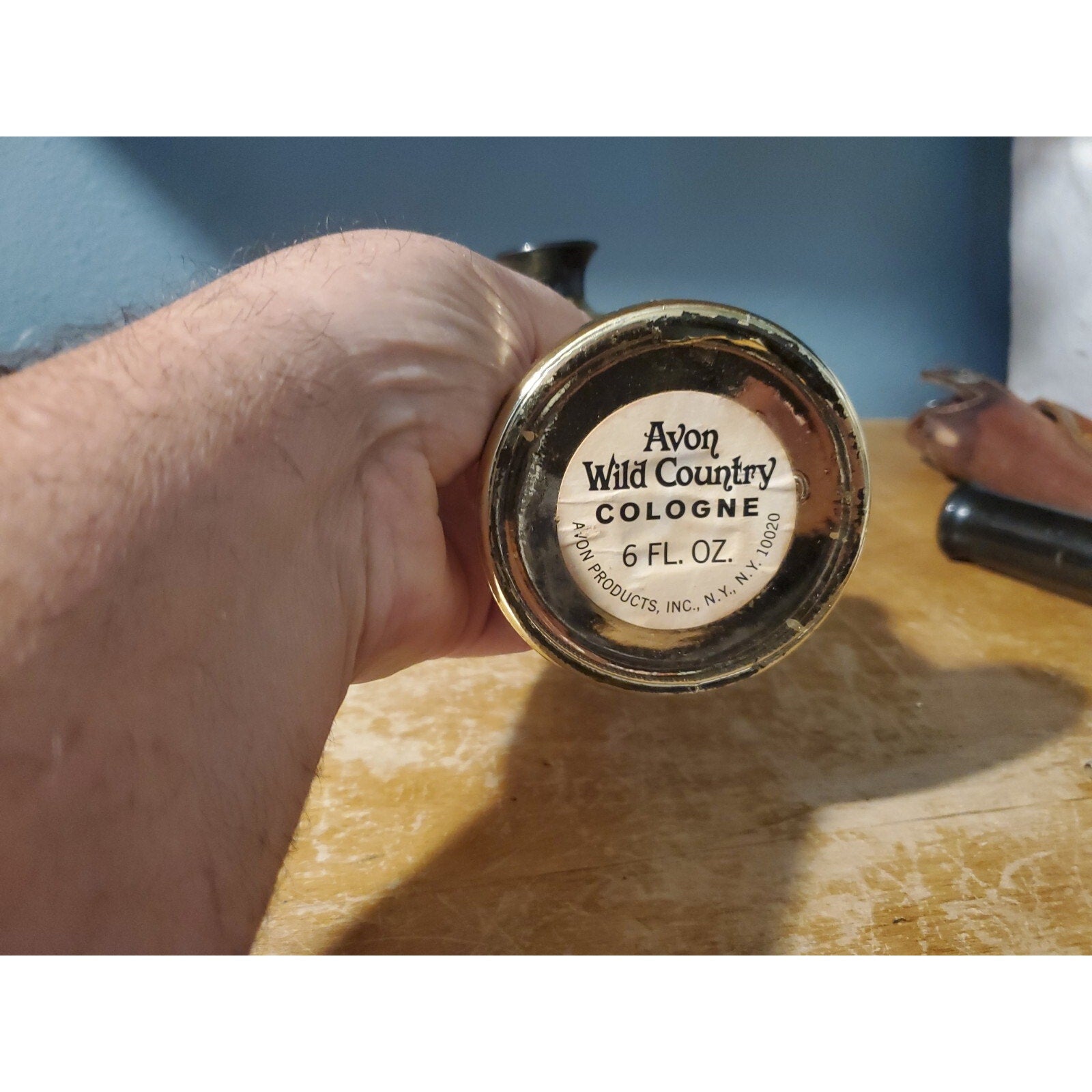 Vintage Avon Wild Country Cologne & Talc Phone Decanter Bottle Empty (read desc.