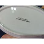 White Oval Gravy Boat with Gold Trim Made in Sri Lanka Hand Wash Recommended