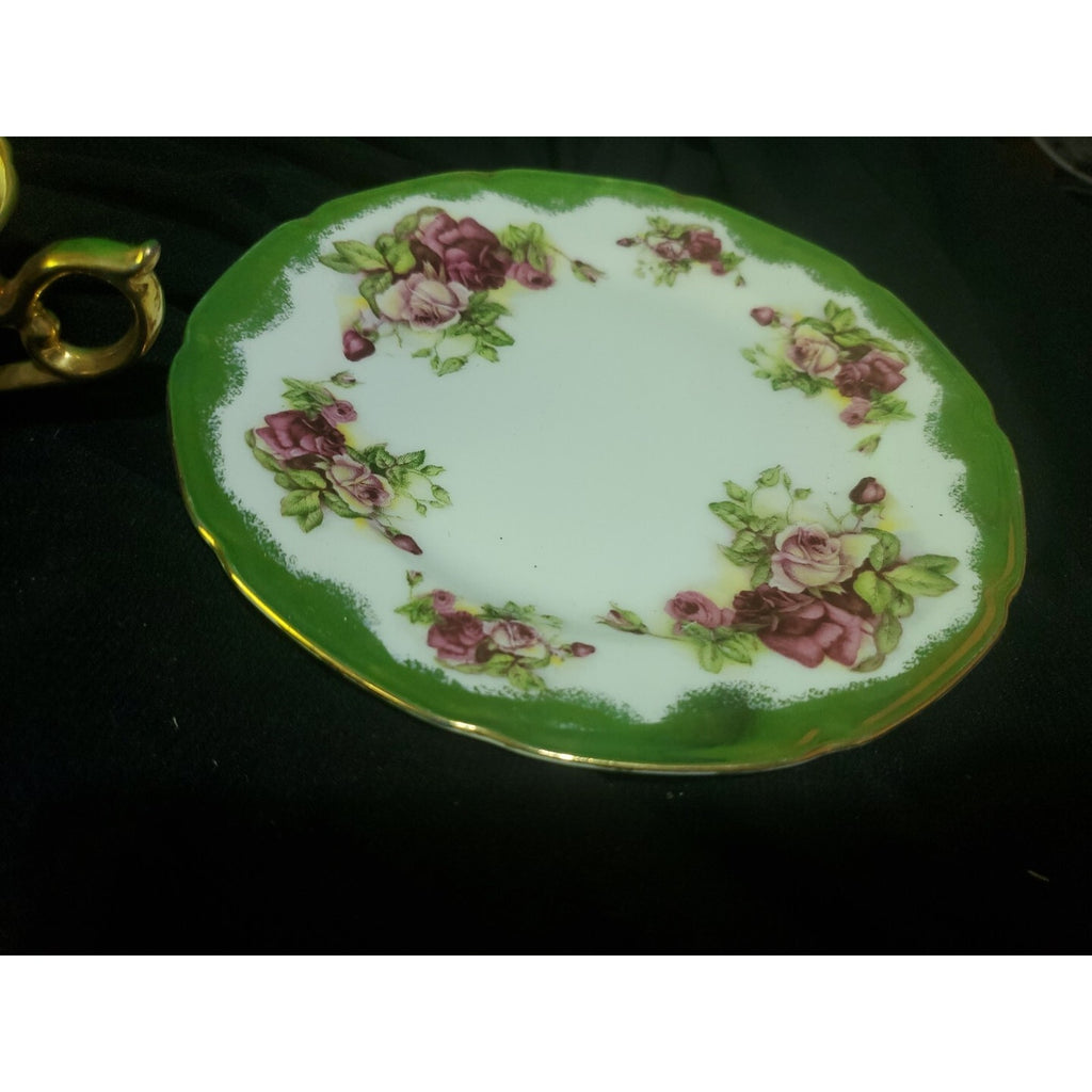 Norcrest China Tea Cup & 2 Saji Saucer Plate Japan Golden Rose