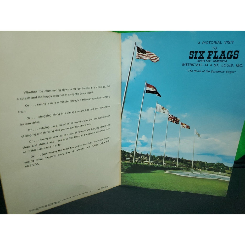 Vintage Six Flags Over Mid-America Pictorial Visit Souvenir Book Screamin Eagle