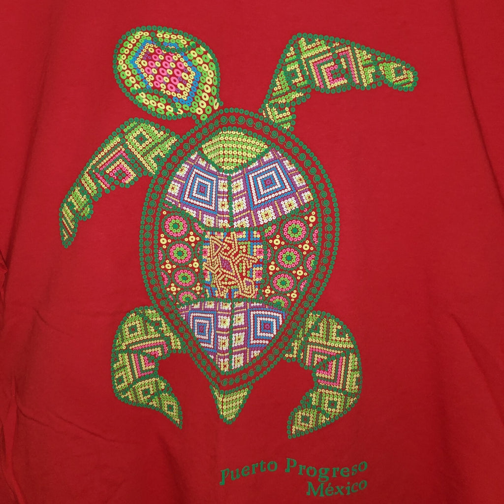 Travel Souvenir Heavy T-Shirt (XL) Turtle Puerto Progresso Mexico