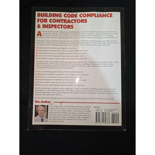 Building Code Compliance for Contractors and Inspectors by Lynn Underwood (2010,