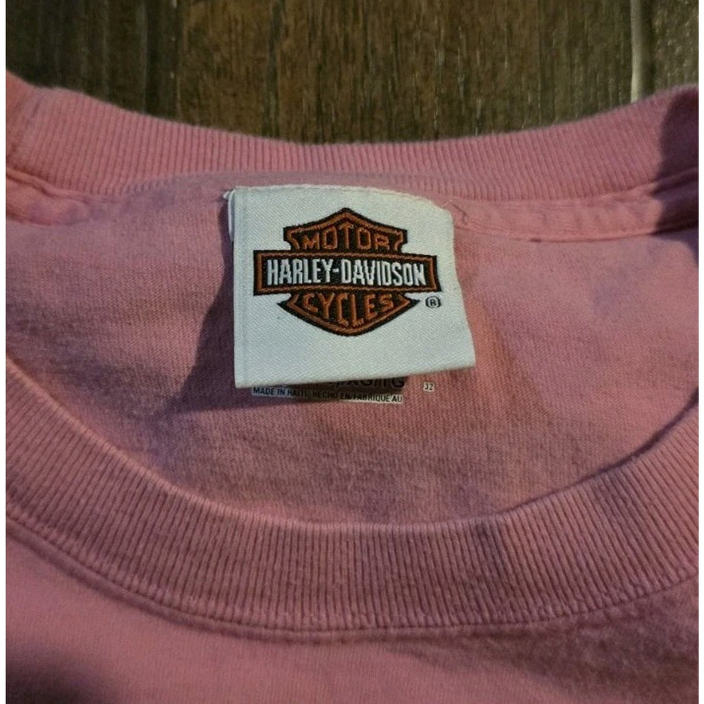 Vtg Harley Davidson Pink T Shirt Pensicola FL Womens Size XL 46-48