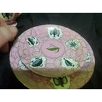 Vintage Rare Norcrest China Dove Fish Teacup W/ 2 Saucers Set Pink Leaf