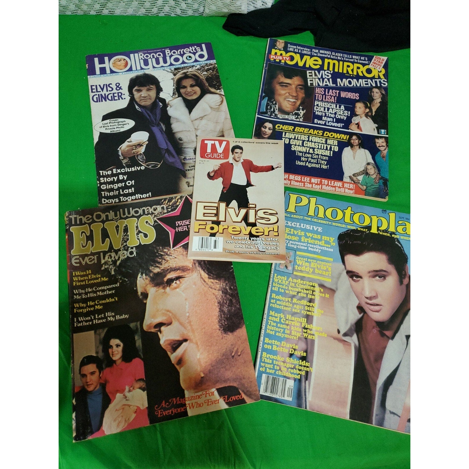 Vtg Elvis Presley Magazine Lot of 4 Rare Magazines & 1-TV Guide The King Music