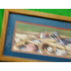 Wood Picture Framed Artwork Baseball Sabrina Grey Print Matted Picture 20X10.5