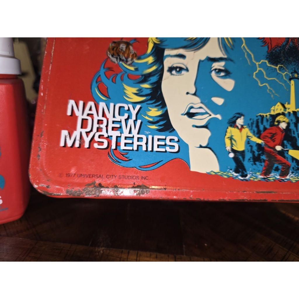 Nancy Drew Mysteries Metal Lunchbox & Thermos Set 1977 Universal City Studios