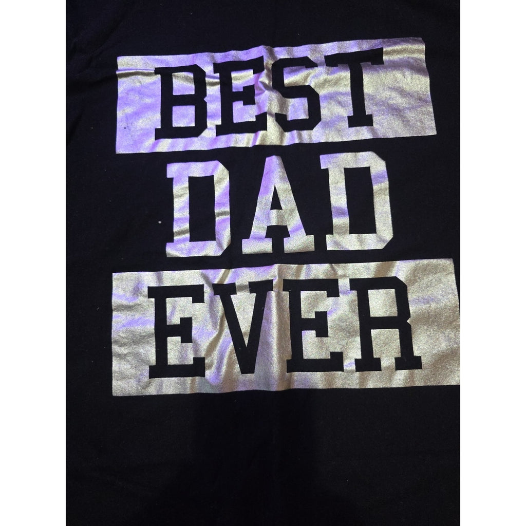 Men's Black 'Best Dad Ever' T-Shirt *PLACE * Sz XL Free Ship