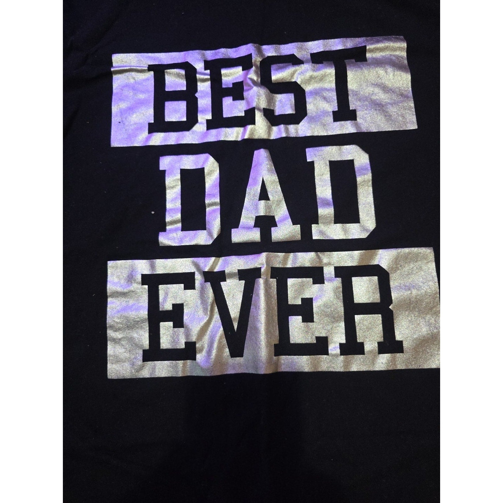 Men's Black 'Best Dad Ever' T-Shirt *PLACE * Sz XL Free Ship