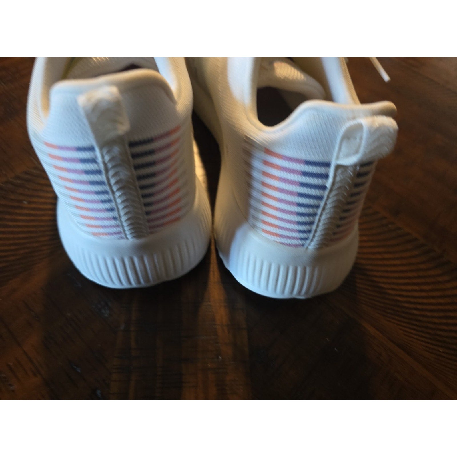 Sketchers Bob Sport Squade White Silver Glitter Glam League Tennis Shoe Size 11