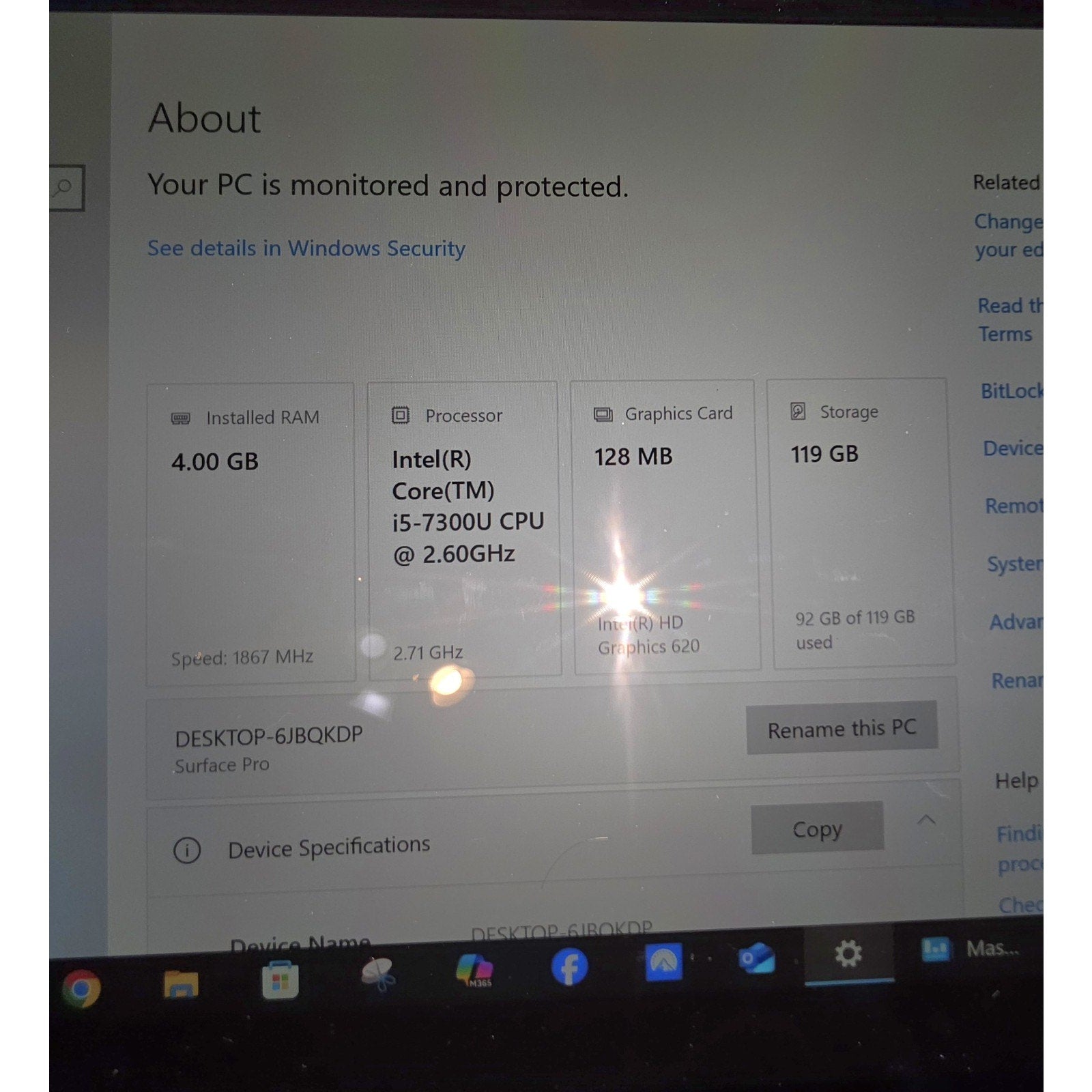 Microsoft Surface Pro 5 1796 12.3" | 2.60GHz Core i5-7300U | 8GB PC3 | 256GB SSD
