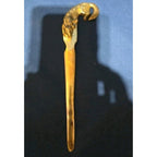 Vintage Brass Fox / English Country Style Letter Opener Desk Accessory 8"