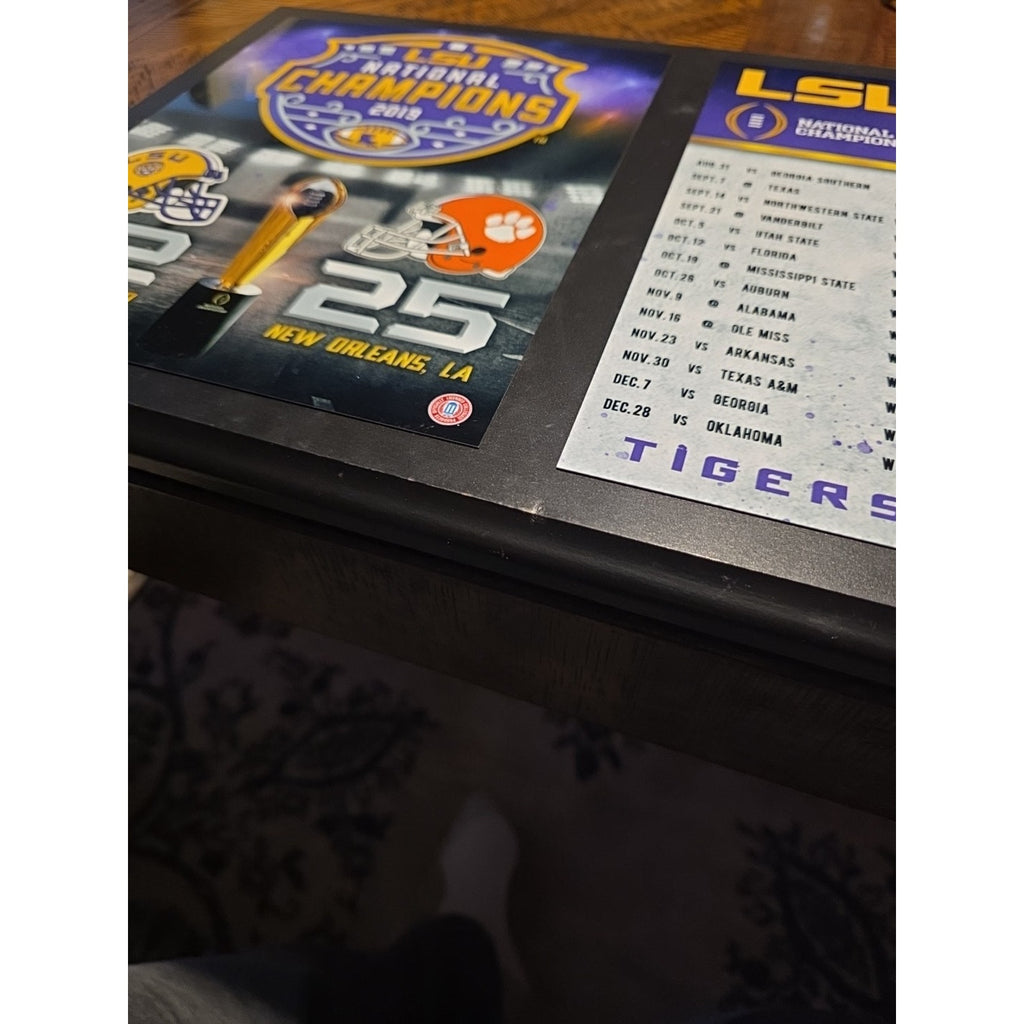 LSU 2019 National Champions Plaque - 15-0 Undefeated Season Schedule