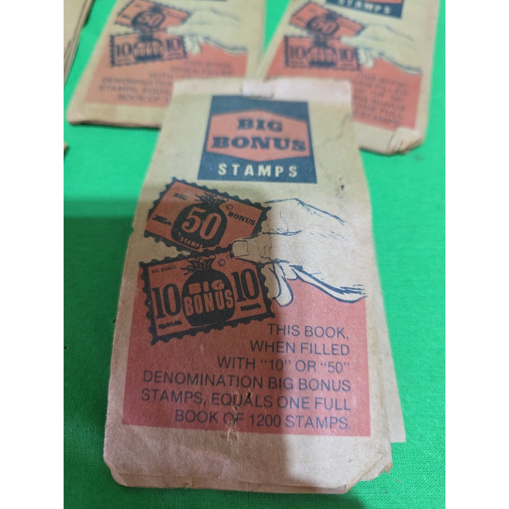 VTG Lot Big Bonus Savings Stamp Books With Stamps VTG 1960"s Houston TX