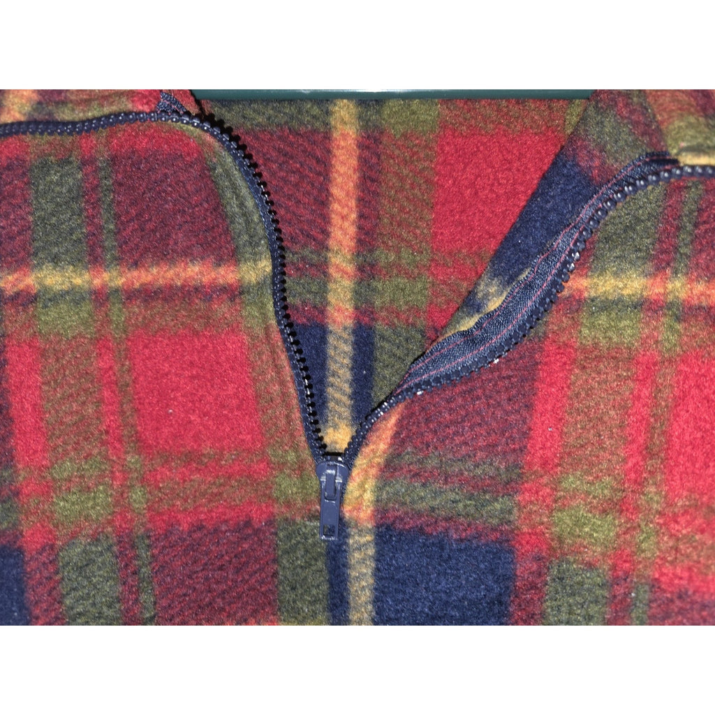 Open Trails Womens Fleece Plaid Pull Overv Zip Up Sweater L