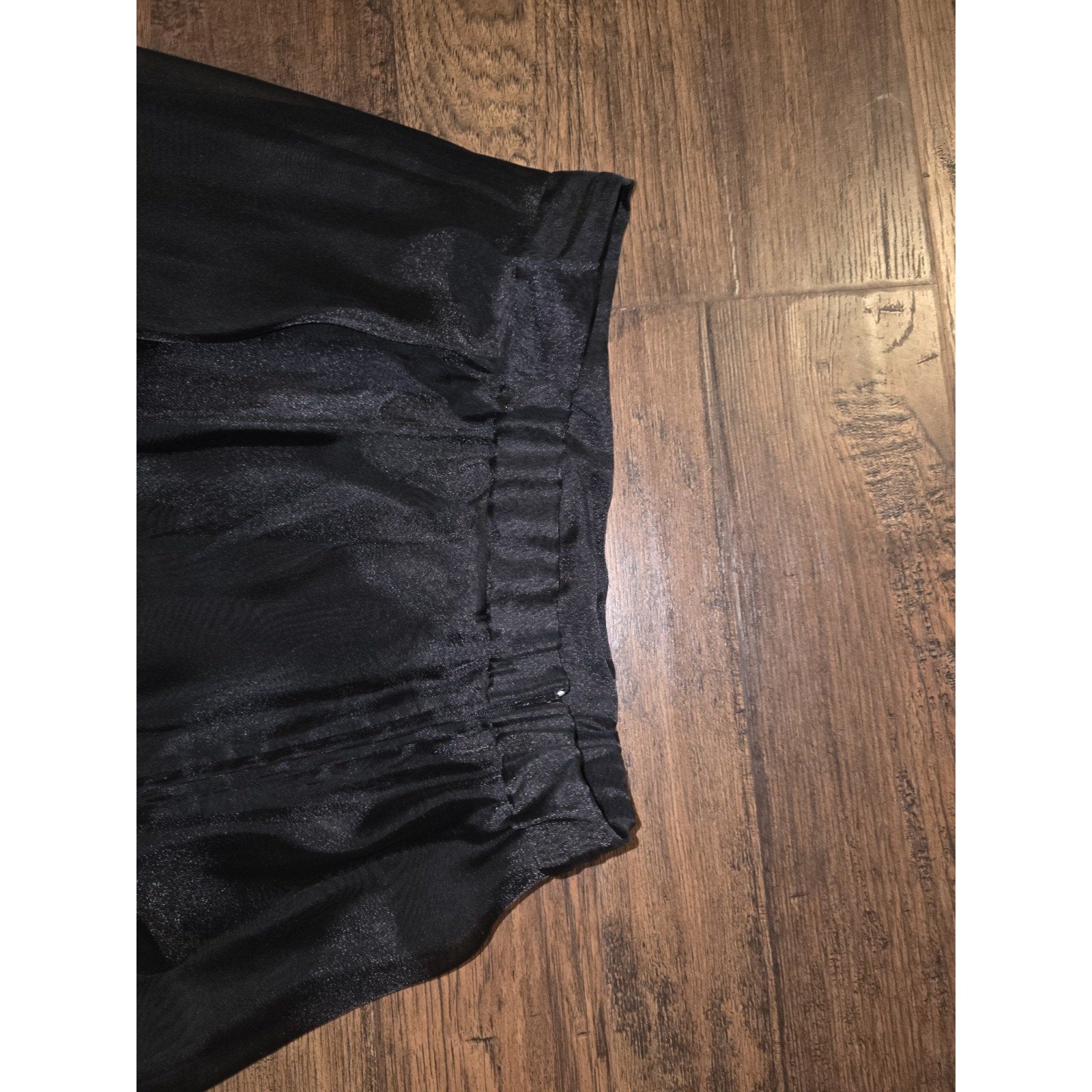 VTG Hillard & Hanson Black Sheer Maxi Skirt Size 6 Made in USA Shimmer Formal