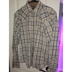Wrangler Retro Mens Snap Button Up Western Shirt Size Medium Plaid Rodeo Cowboy