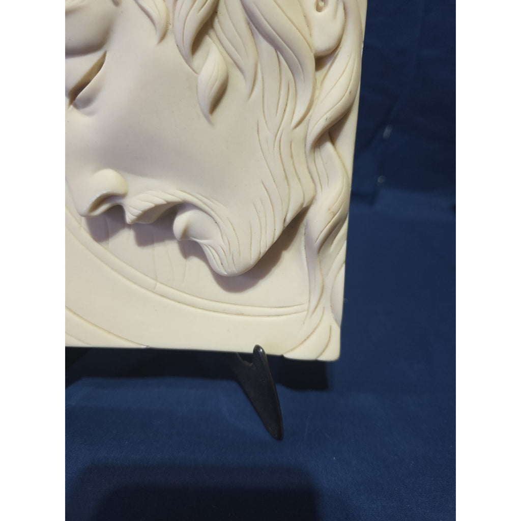 New Valentino 3D White Marble Jesus Christ Face Wall Plaque, Made in Italy 🇮🇹