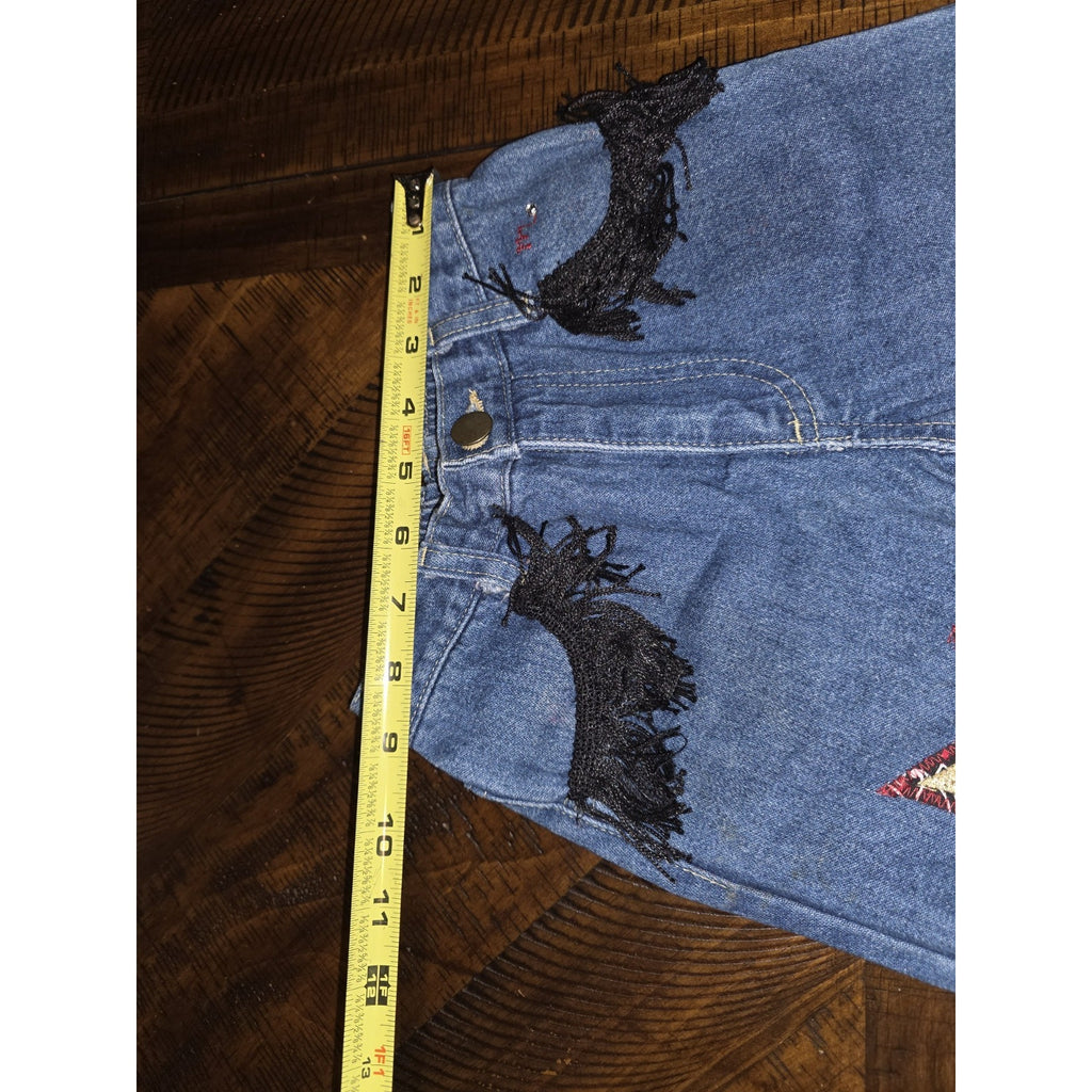 Western /Farm Styje Premium Patch Girls Western Jeans - Size 2T - Hand Stetched