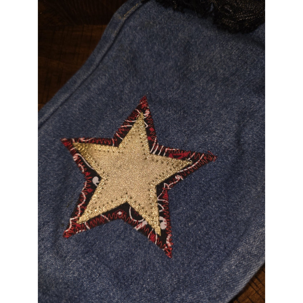 Western /Farm Styje Premium Patch Girls Western Jeans - Size 2T - Hand Stetched