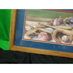 Wood Picture Framed Artwork Baseball Sabrina Grey Print Matted Picture 20X10.5